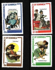 Dominica -Sc#754-7-unused NH set -Norman Rockwell-1984-