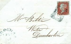 GB SCOTLAND Cover Dark Blue Numeral *Arrochar* 1847 Dunbartons {samwells}C173a