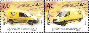 Macedonia 2013 Europa CEPT Postal transport Cars Minibus set of 2 stamps MNH