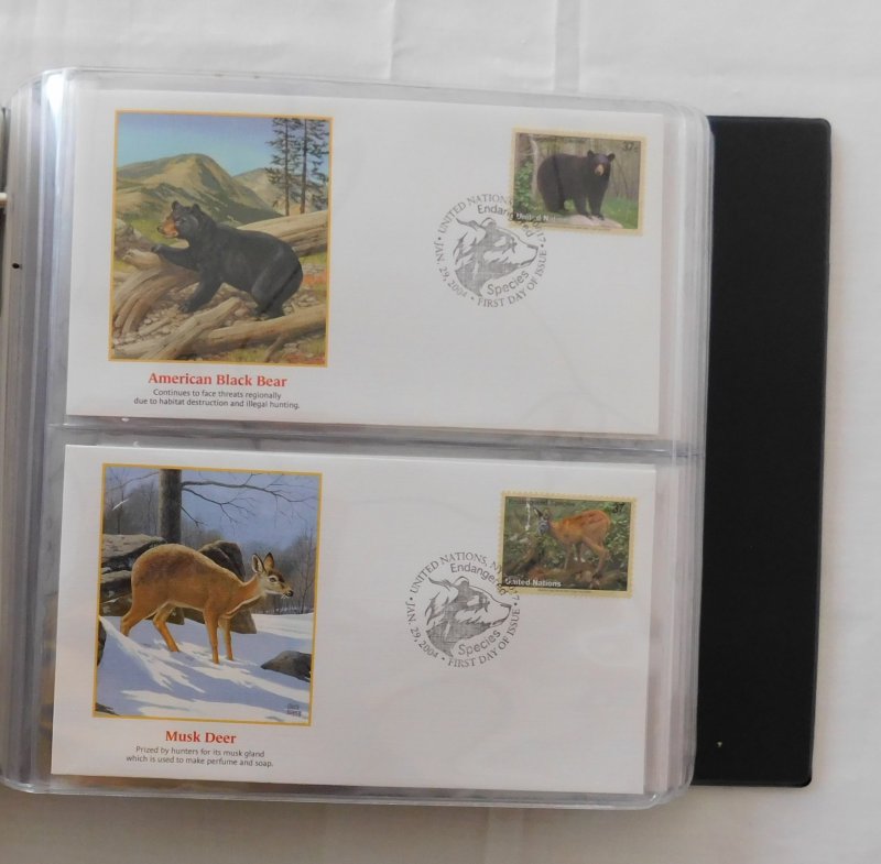 64 UN New York First Day Cover FDC Endangered Species Series 1983 to 2008