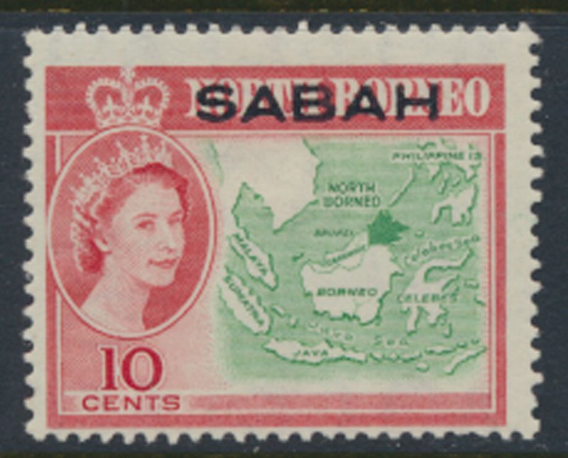 SABAH Opt on North Borneo  SG 412  SC# 5 MVLH  Borneo Map see scans /details 