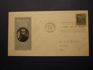 #828 1938 24ȼ BENJAMIN HARRISON FDC - IOOR CACHET