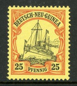 Germany 1901 New Guinea 25pf Orange/Black Yacht Unwmk Scott # 11 Mint E362