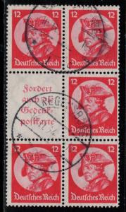 Germany Scott # 399 (5), label A4, used, se-tenant, Mi # S105