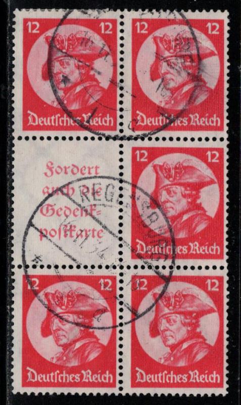 Germany Scott # 399 (5), label A4, used, se-tenant, Mi # S105