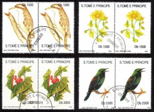 1992, Sao Tome And Principe, CTO pairs, Sc 1054I-1054L,  Mi 1330-33