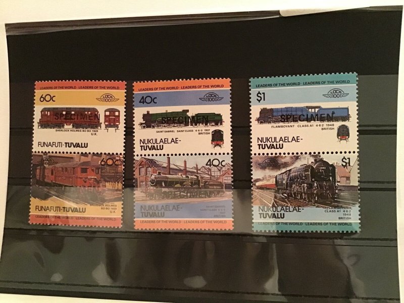 Tuvalu specimen Train mint never hinged stamps R21764