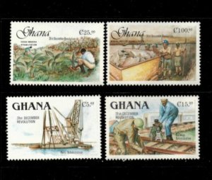 Ghana 1988 - 31st December Revolution - Set of 4 Stamps - Scott #1050A-D - MNH