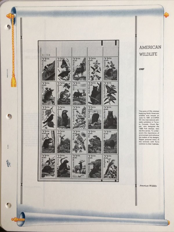 1987 Brand new White Ace pages for US Plate blocks Simplified Supplement  PB-39s