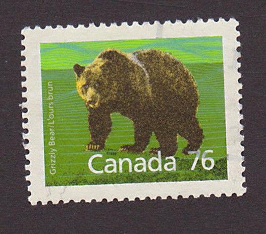 Canada 1178a Used Perf 12.5 x 13.1 Grizzly Bear Booklet Single