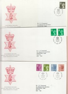 1984-1990 NORTHERN IRELAND MACHIN DEFINITIVE FIRST DAY COVERS X6