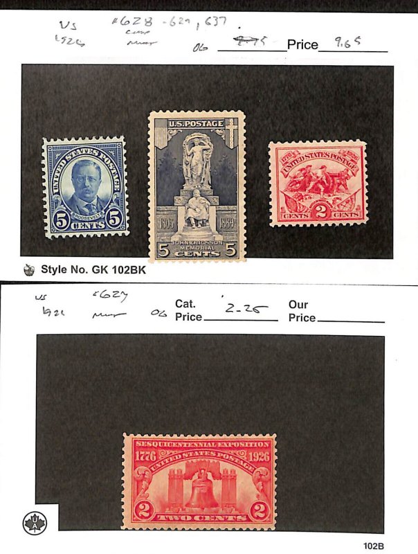 United States Postage Stamp, #627, 628-637 Mint Hinged, 1926 (C81)