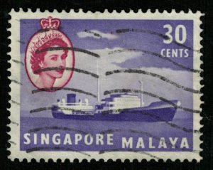 Queen 30 Cents Singapore Malaya (T-5398)