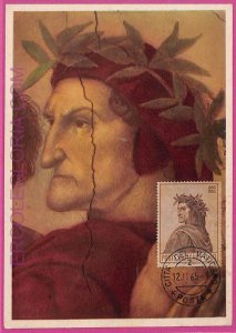 ag3506 - VATICAN - POSTAL HISTORY - Maximum Card - 1965, ART Dante-