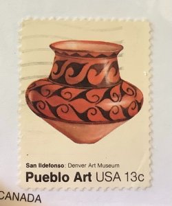 USA 1977 Scott 1707 used - 13c, Pueblo Art, San Ildefonso, Denver Art Museum