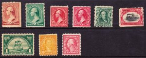 Selection of Early Unused US Stamps Mixed Condition