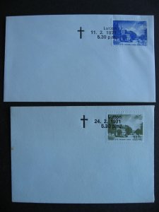 Great Britain 1971 postal strike Lutton 2 covers