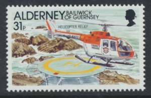 Alderney  SG A49  SC# 62  Aircraft  helicopter  MNH  see scan