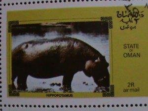 OMAN-1973 WORLD FAMOUS WILD ANIMALS  CTO SHEET- VF WITH FIRST DAY CANCEL