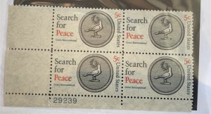 US 1968 Search for Peace #1326 plt blk of 4 mint