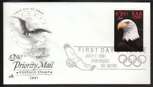 U.S. 2540 Eagle and Olympic Rings Artcraft U/A FDC