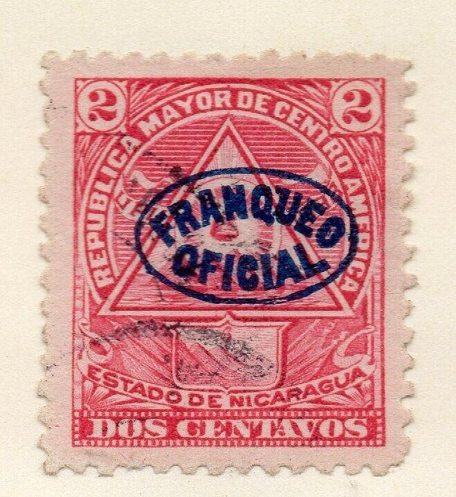 Nicaragua 1898 Early Issue Fine Used 2c. Official Optd 323802