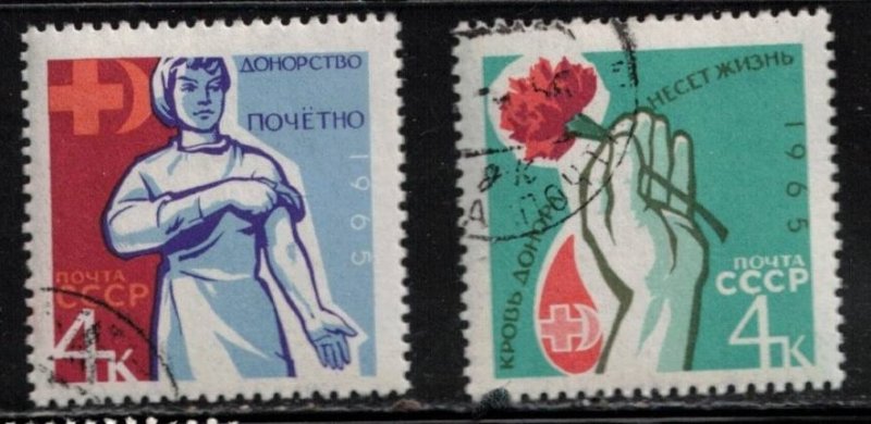 RUSSIA Scott # 2996-7 Used - Honouring Blood Donors