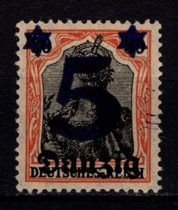 Danzig 1920 Germania Optd. Horiz. & large figures, 5 on 30pf [Unused]