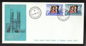 Virgin Islands 241-242 Silver Wedding 1972 U/A FDC  