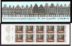 France-Sc#B662b-unused NH-complete booklet-Red Cross-St Vaast Tapestry-1994-