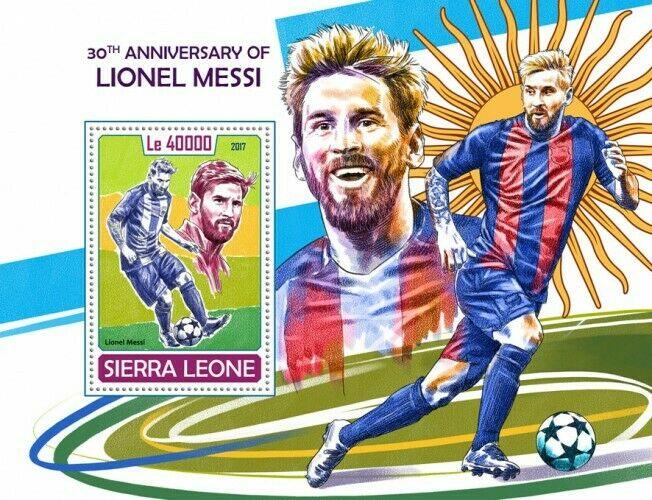 Sierra Leone - 2017 Lionel Messi - Stamp Souvenir Sheet - SRL17101b