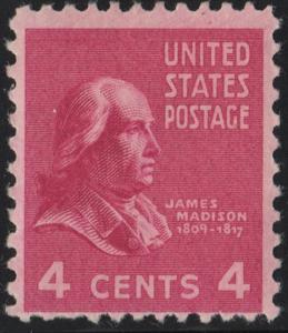 SC#808 4¢ James Madison (1938) MNH