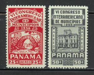 Panama Scott C181-82 Unused LHOG - 1956 Inter-American Conf. of Municipalities