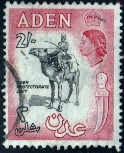 Aden #57a Protectorate Levy, used. PM, HR, Thin Stamp