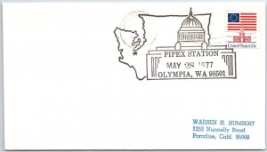 US SPECIAL EVENT COVER PIPEX STAMP STATION AT OLYMPIA WASHINGTON 1977 V2