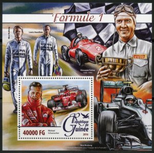 GUINEA 2016 FORMULA 1  S/S  DEPICTING SCHUMACHER HAMILTON  ROSBERG  MINT NH