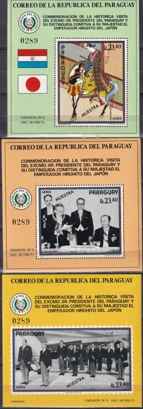 Paraguay #1459-61 MNH 'Specimen' Ovpt  CV $40.00  (Z2505L)