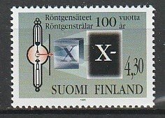 1995 Finland - Sc 970 - MNH VF - 1 single - Wilhelm Roentgen - X-rays