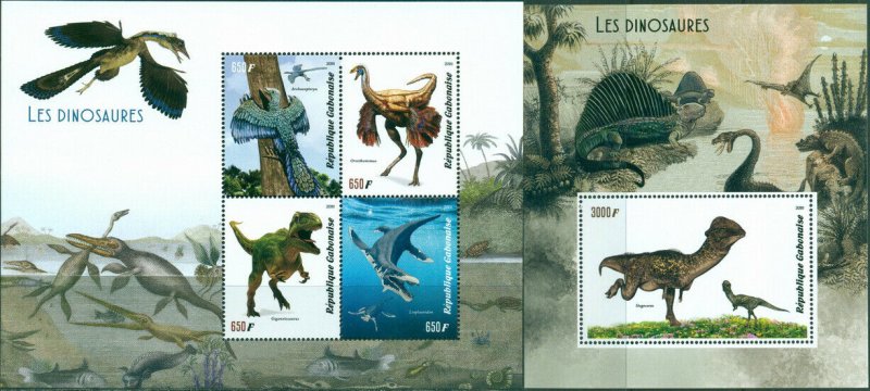 DINOSAURS PREHISTORIC ANIMALS FAUNA MNH STAMPS SET
