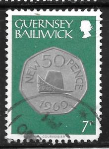 Guernsey 179: 7p Fifty New Pence, 1969, used, VF