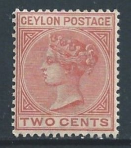 Ceylon #87 MH 2c Queen Victoria - Orange Brown