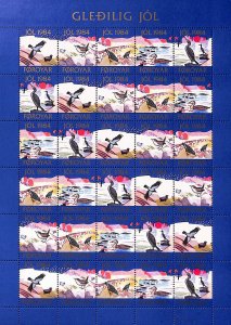 Faroe Island Denmark Christmas seals full MNH sheet 1984