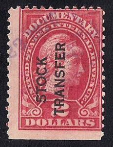 RD13 2 Dollars 1917-33 Series Stock Transfer Stamp used F