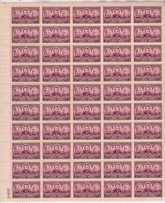 Scott 787 - Army / Navy Series Sheet Of 50. MNH. OG. Fault.  #02 787sh50