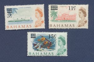 BAHAMAS - Scott 234, 237,  239 - MNH - QEII Surcharges -