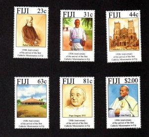 FIJI MNH SETOF 6 STAMPS SCOTT # 713 - 718 CATHOLIC MISSIONARIES