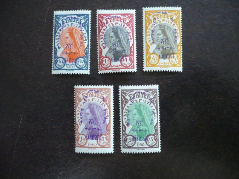 Stamps - Ethiopia - Scott#201,203,205,207,209 - Mint Hinged Part Set of 5 Stamps