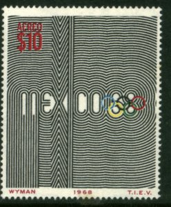 MEXICO C344, $10Pesos 1968 Olympics, Mexico City MINT, NH. VF.