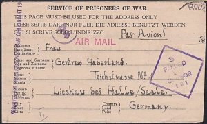 AUSTRALIA 1943 POW lettersheet Murchison Camp Melbourne to Germany.........A8364