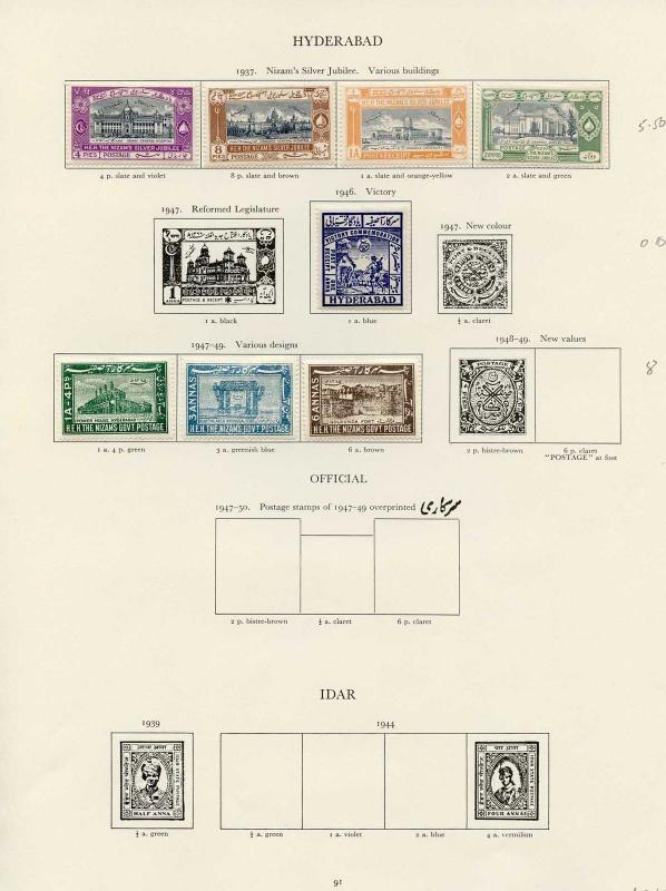 Collection of Hyderabad KGVI on a leave cat 13.6 pounds